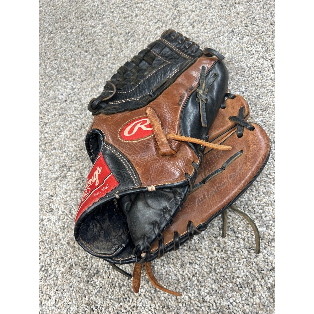 Rawlings D1200DBB 12 Inch Baseball Glove Brown Black Leather Basket Web RHT